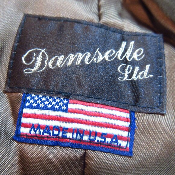 Vintage Damselle Made in USA Womens Leather Jacket Coat S Fur Collar ThermoLite - Picture 13 of 16